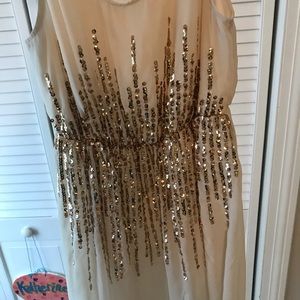 Cream and gold sparkle dress